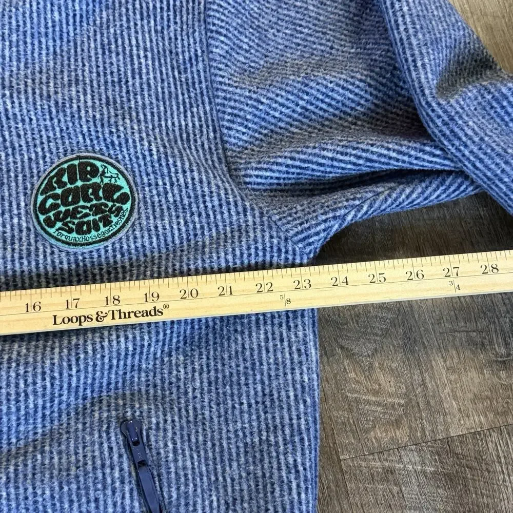 Vintage Rip Curl 80s Quarter Zip Pullover Fleece RARE Medium Striped Surfing